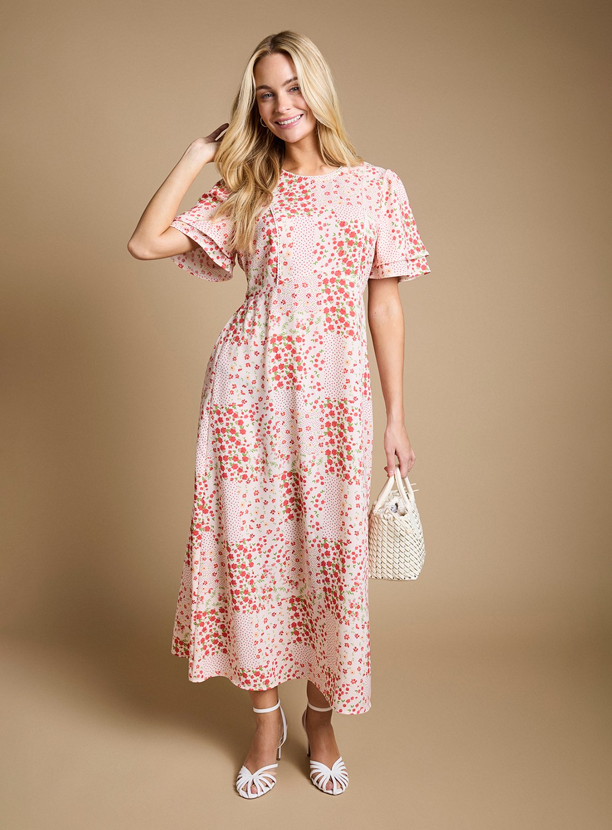 DOROTHY PERKINS Angel Sleeve Seam Detail Midaxi Dress 14 - Image 1 thumbnail